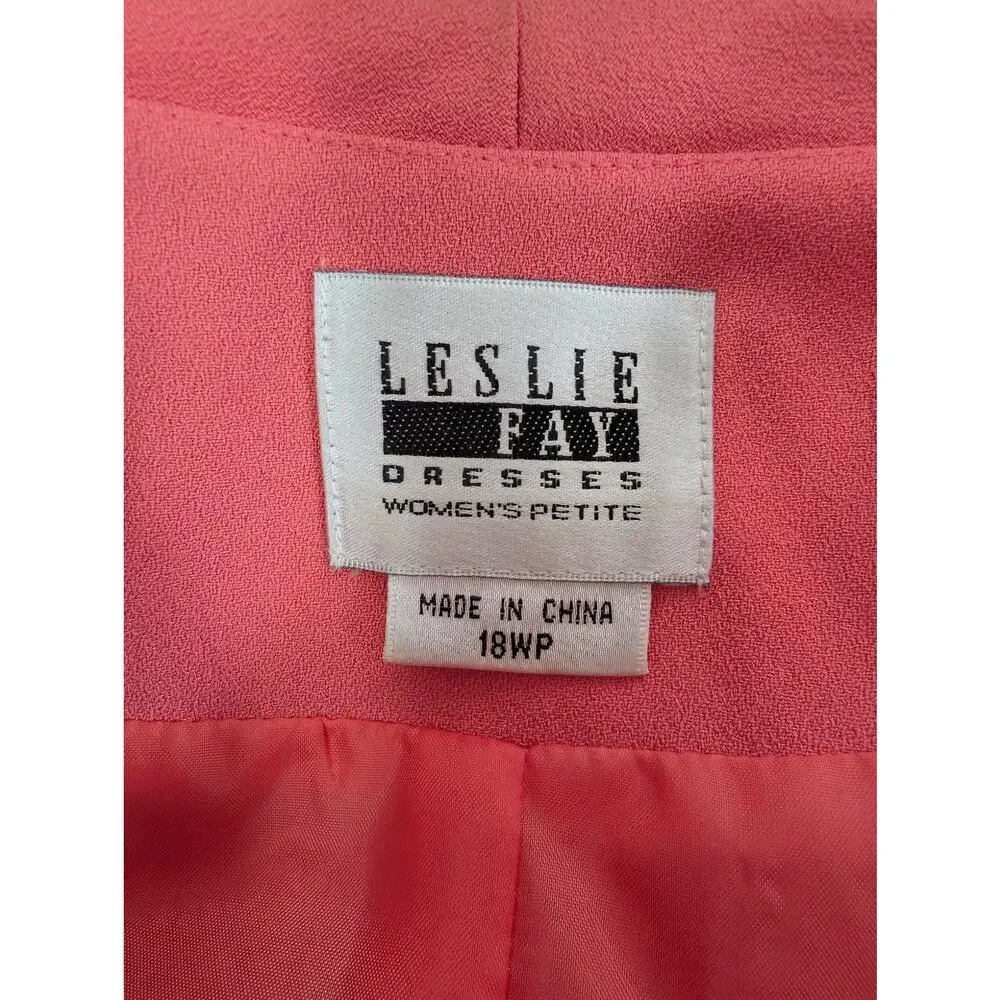 LESLIE FAY! STUNNING RIPE PEACH DOUBLE BREASTED, BEAD/EMBROIDERY JACKET! 18WP - Picture 10 of 12